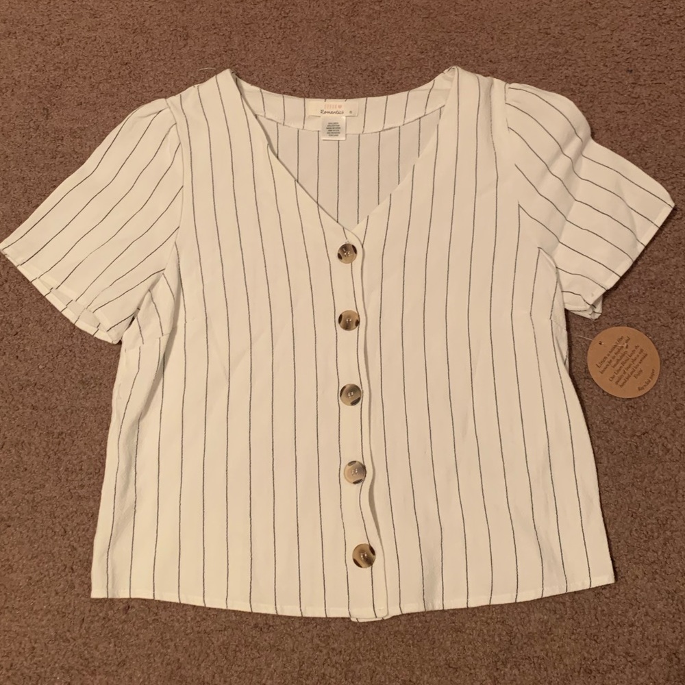 Black and White Urban Romantics button blouse